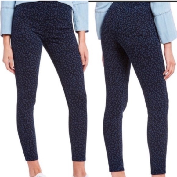 Spanx Jean-ish leggings blue black leopard ankle - Picture 2 of 9